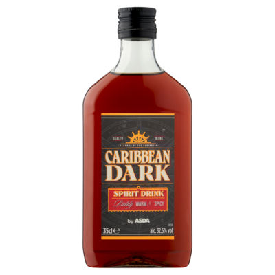 ASDA Caribbean dark spirit drink 35cl bottle, UK version