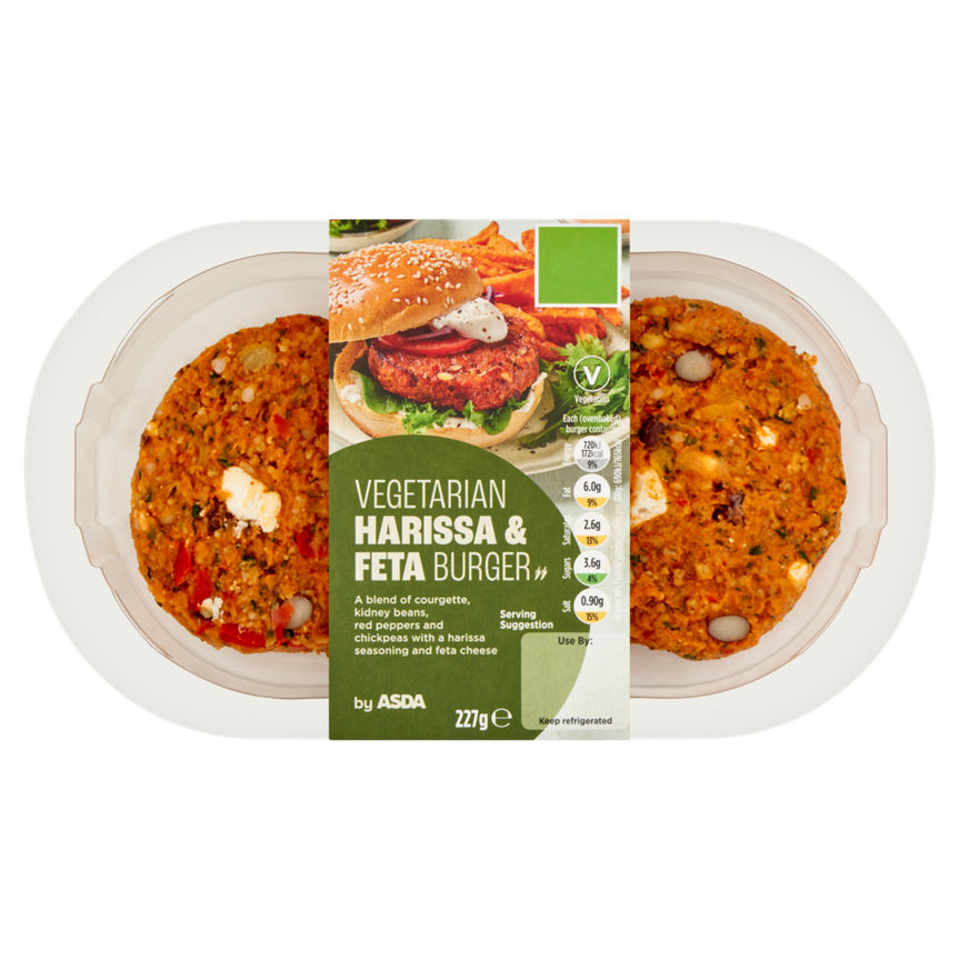 ASDA Vegetarian Harissa & Feta Burger 227g GOODS ASDA   