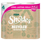 ASDA Shades 100% recycled fibre toilet paper 4 rolls (British brand)