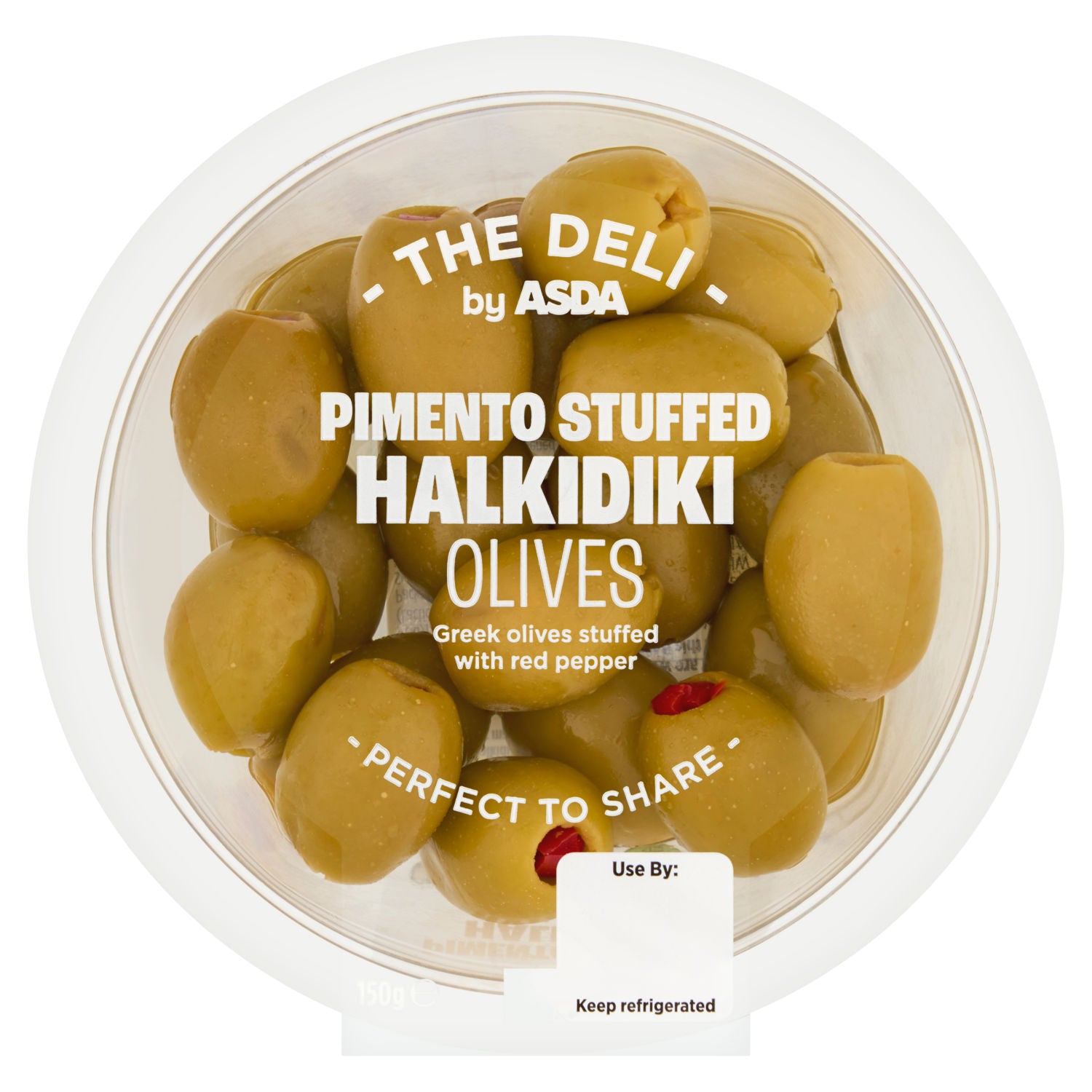 ASDA pimento stuffed Halkidiki olives 150g - British product