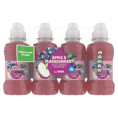 ASDA Apple & Blackcurrant juice drinks 8x200ml - British product