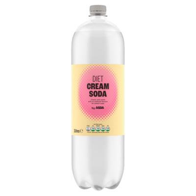 ASDA diet cream soda soft drink 2 litres, imported from the UK