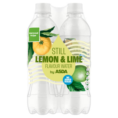 ASDA lemon and lime flavoured water 4 x 500ml - British product