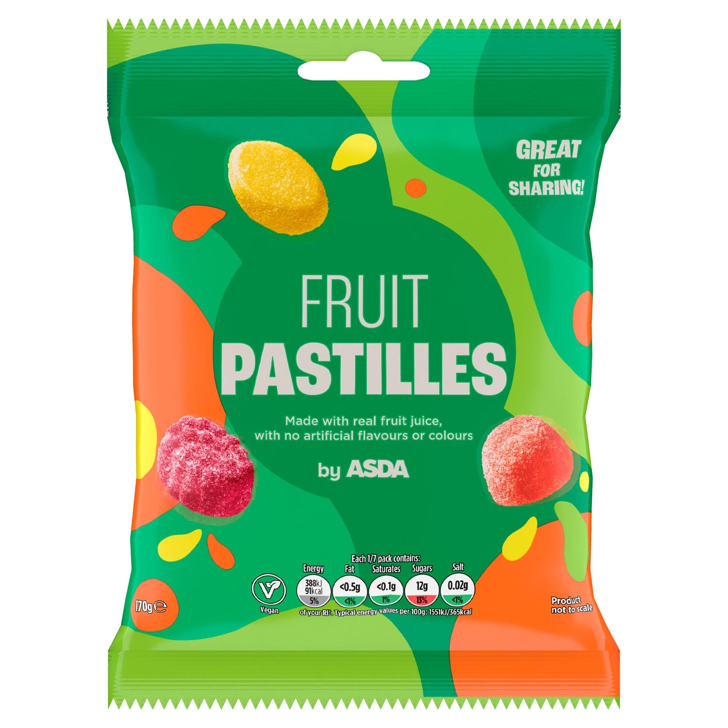ASDA Fruit Pastilles chewy sweets 170g, UK version