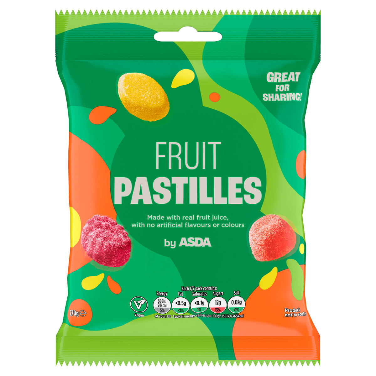 ASDA Fruit Pastilles chewy sweets 170g, UK version