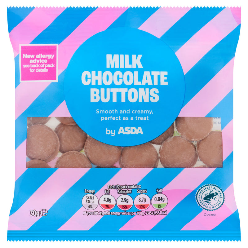 ASDA milk chocolate buttons 30g - British product