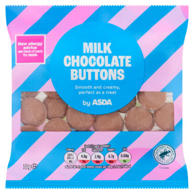 ASDA milk chocolate buttons 30g - British product