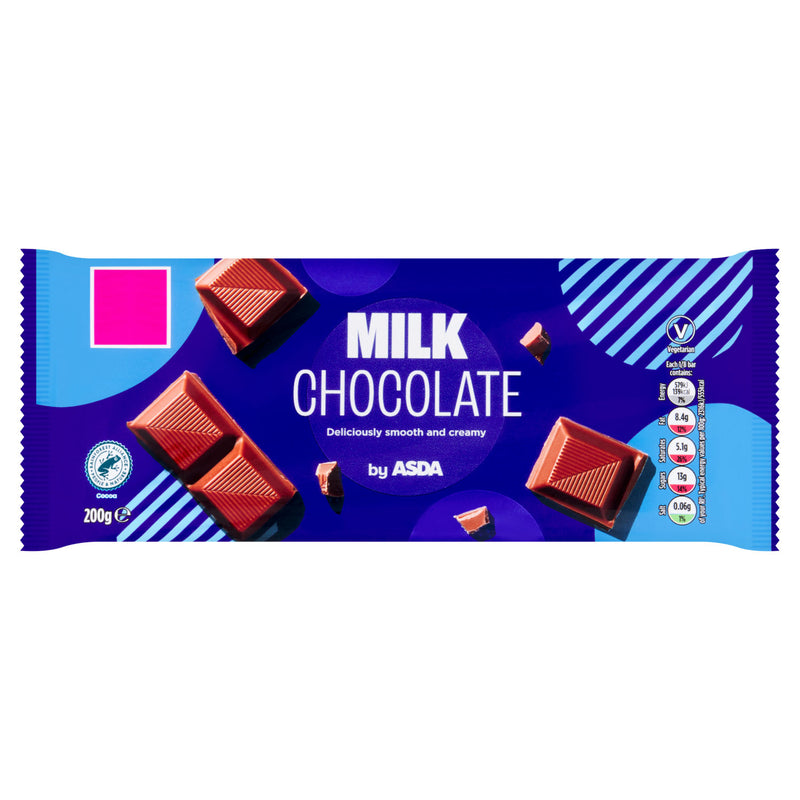 ASDA milk chocolate bar 200g, imported from the UK