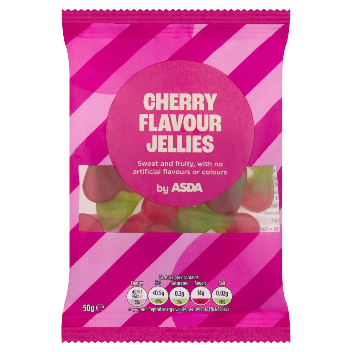 ASDA cherry flavour jellies 50g (British brand)