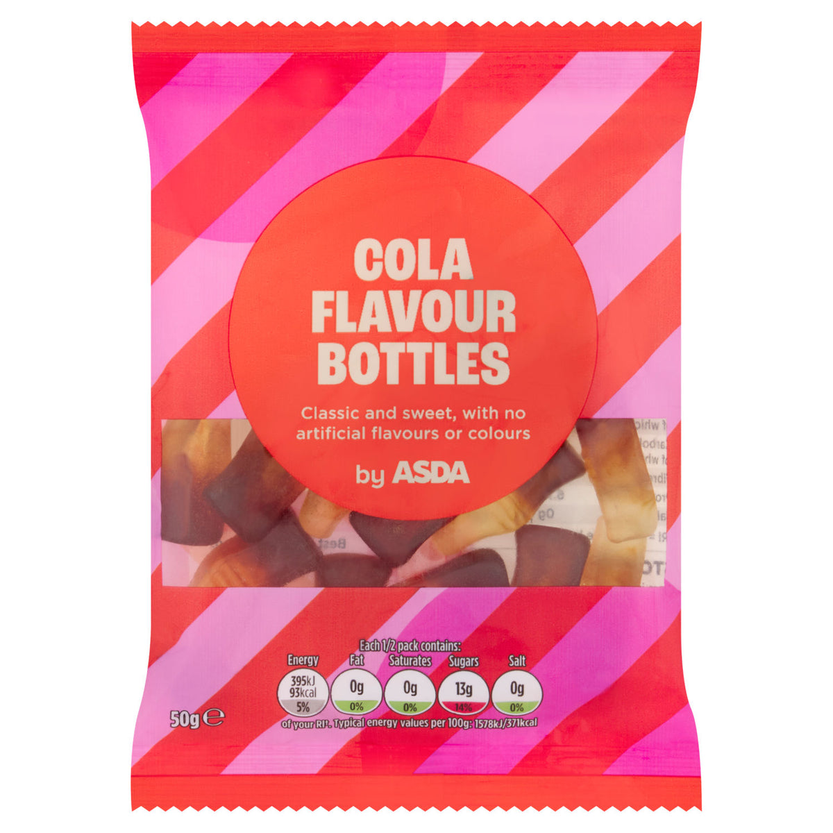 ASDA cola bottles jelly sweets 50g, UK version