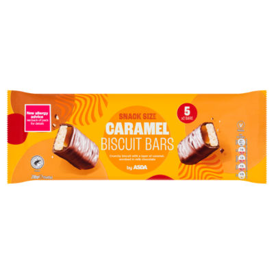 ASDA caramel biscuit bars 5x42g, imported from the UK