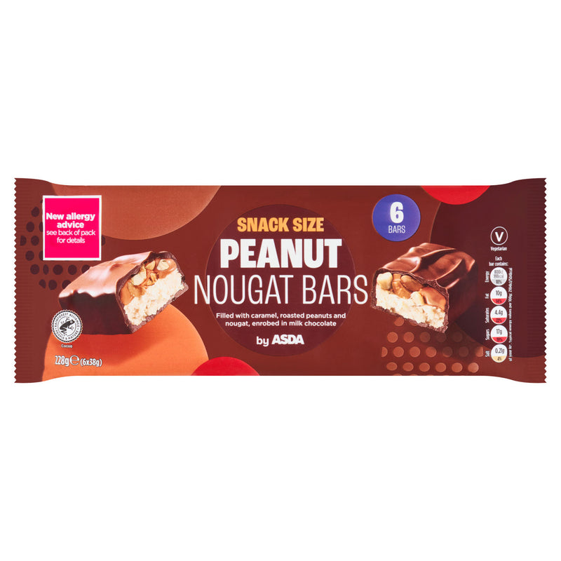 ASDA Peanut Nougat Bars milk chocolate 228g (British brand)