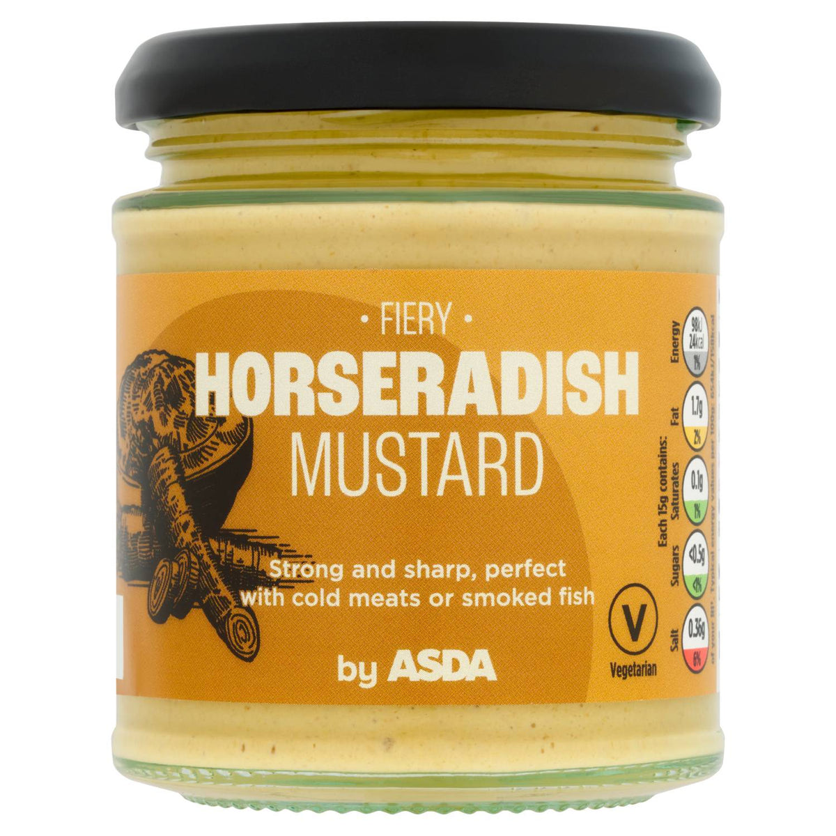 ASDA Fiery Horseradish Mustard 180g - British product