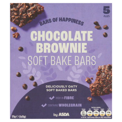 ASDA chocolate brownie soft bake bars 5 pack 175g - British product