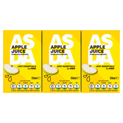 ASDA ASDA Just Essentials Apple Juice from Concentrate 150ml- Buy online at McGrocer