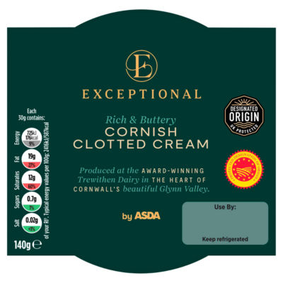 Exceptional by ASDA Cornish Clotted Cream 140g - British product