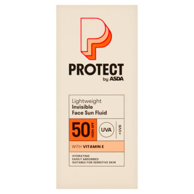 ASDA ASDA Protect High SPF 50 Invisible Face Sun Fluid 50ml- Buy online at McGrocer