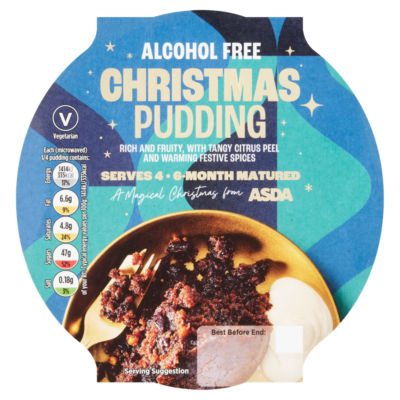 ASDA alcohol free Christmas pudding 400g (British brand)