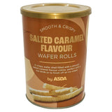 ASDA salted caramel wafer rolls 400g, imported from the UK