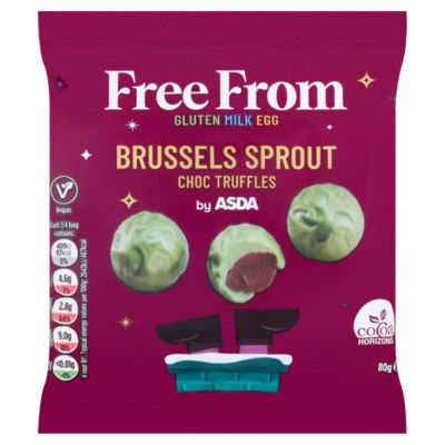 ASDA Brussels Sprout Choc Truffles 80g, imported from the UK