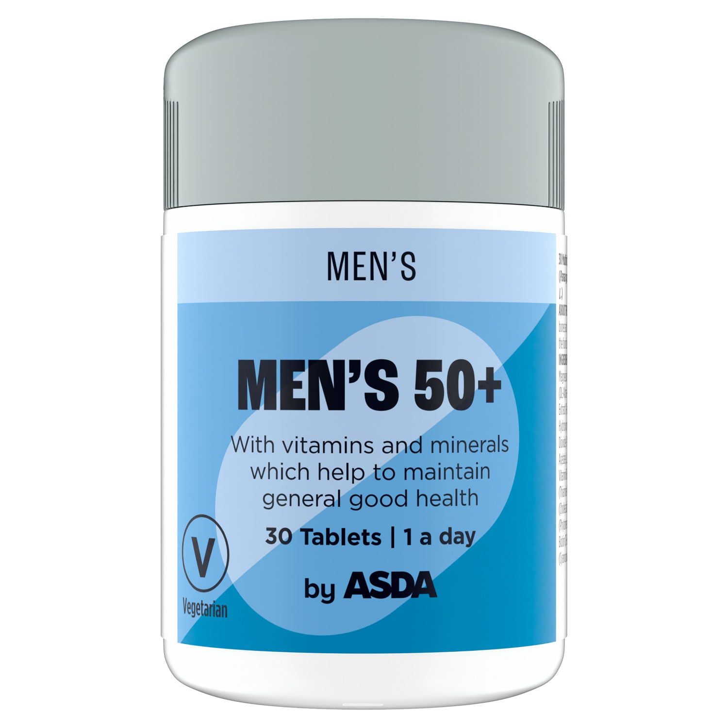 ASDA Men's 50+ multivitamin tablets 30 pack, imported from the UK