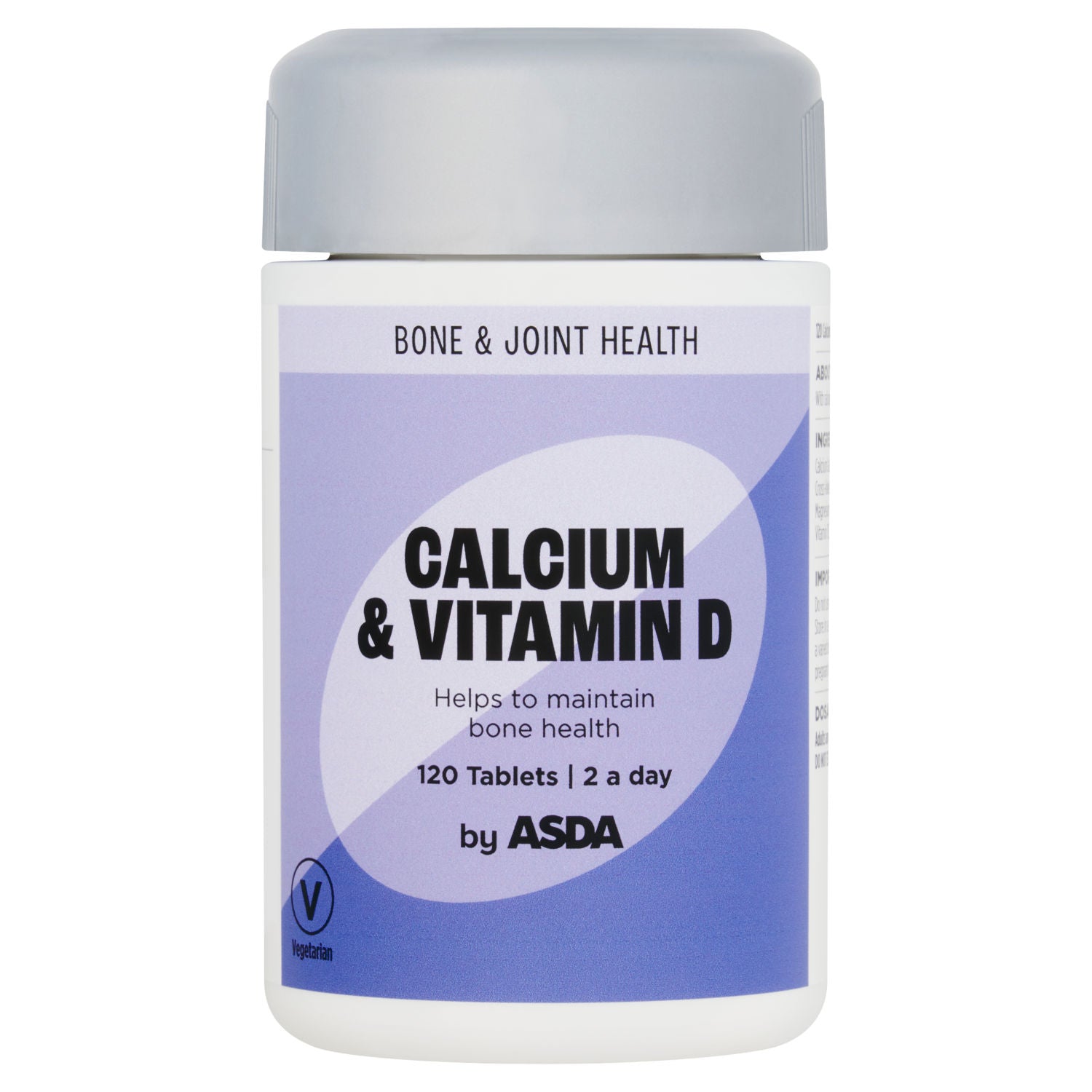 ASDA calcium vitamin D supplement 120 tablets, imported from the UK