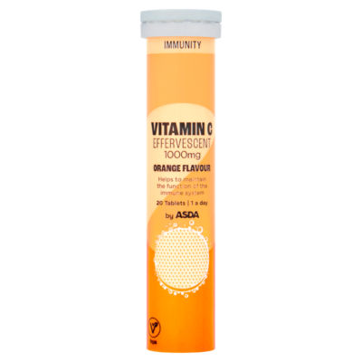 ASDA Immunity Vitamin C Effervescent Tablets 1000mg Orange - British product