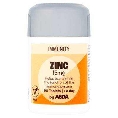 ASDA immunity zinc tablets 15mg - British product