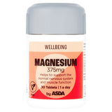 ASDA Wellbeing Magnesium 375mg tablets supplement, imported from the UK