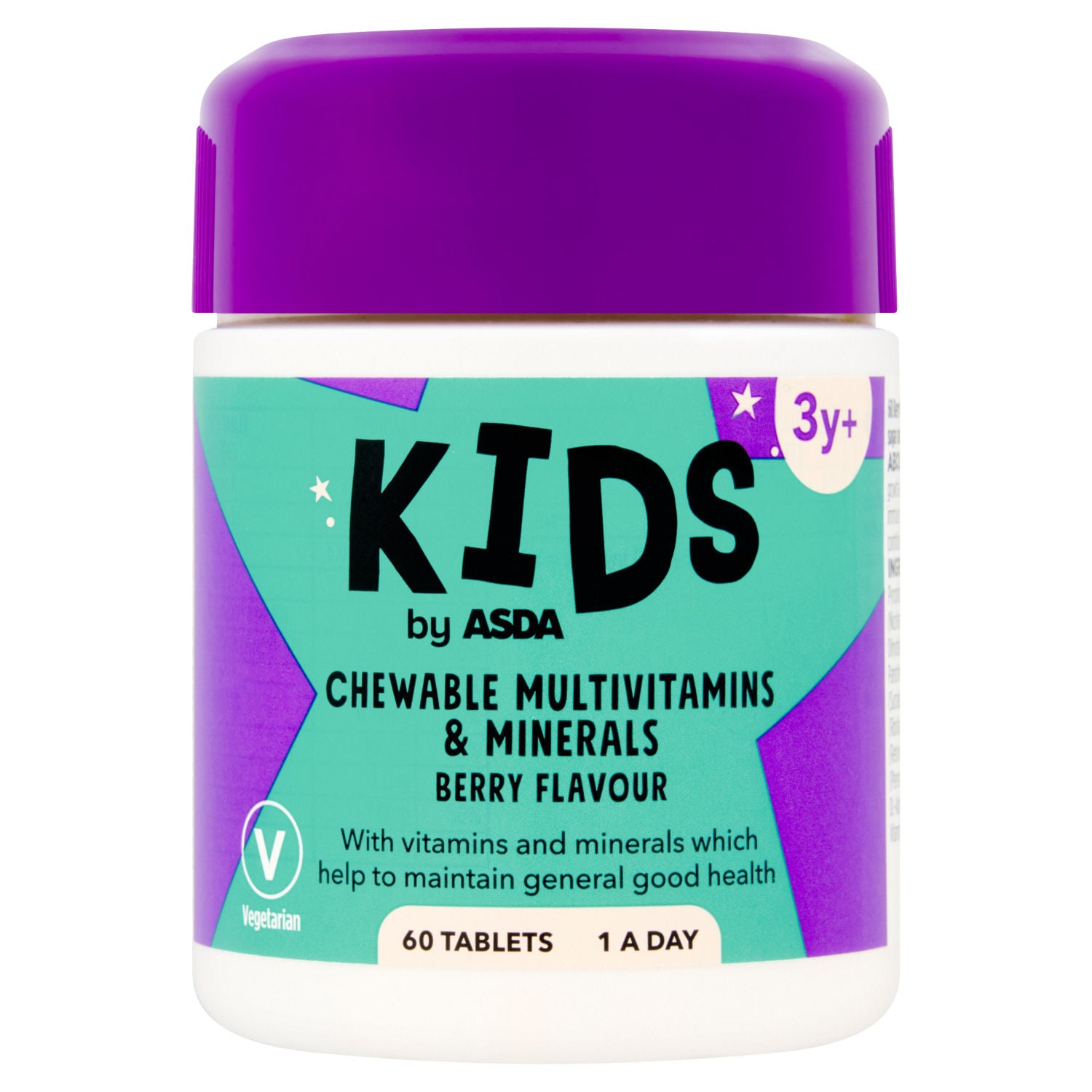ASDA chewable multivitamins berry flavour 60 tablets - British product