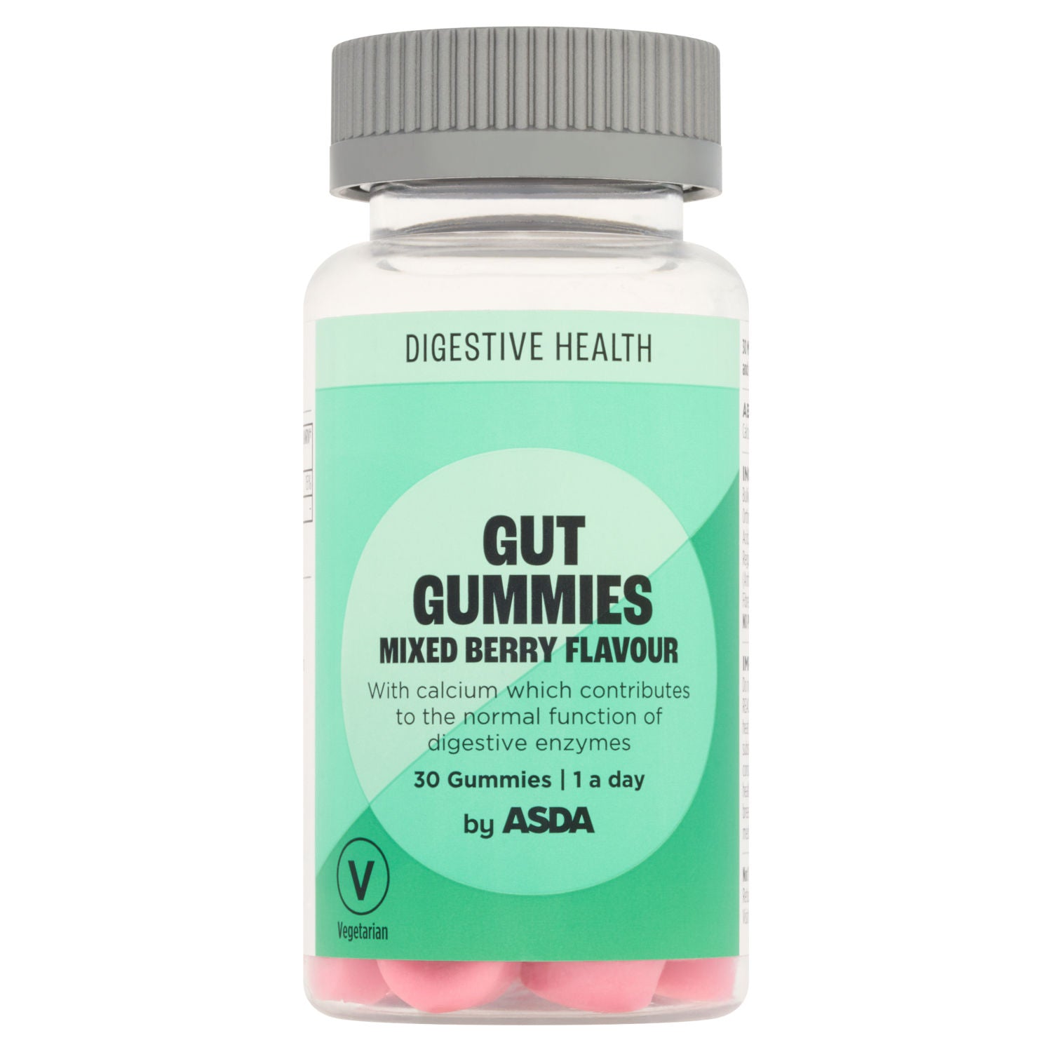 ASDA Gut Gummies mixed berry 30 gummies, imported from the UK
