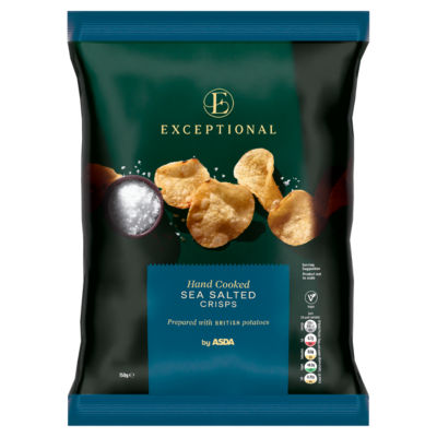 Asda hand cooked sea salted crisps 150g, UK version