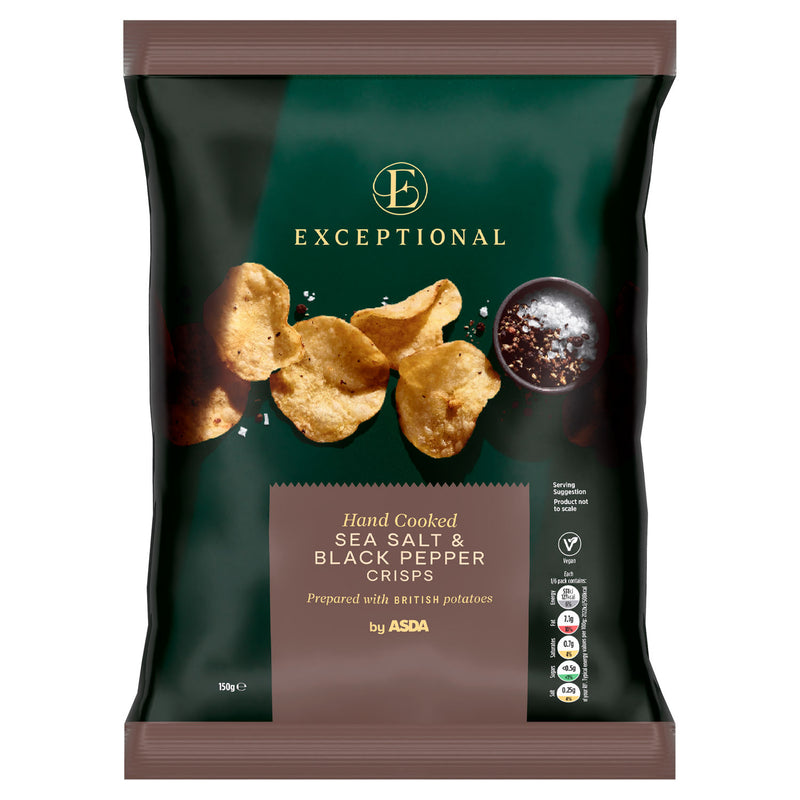 Asda sea salt and pepper crisps 150g - British product