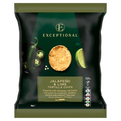 ASDA ASDA Exceptional Jalapeño & Lime Tortilla Chips 150g- Buy online at McGrocer