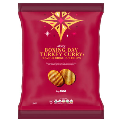 ASDA turkey curry ridge cut crisps 150g (British brand)