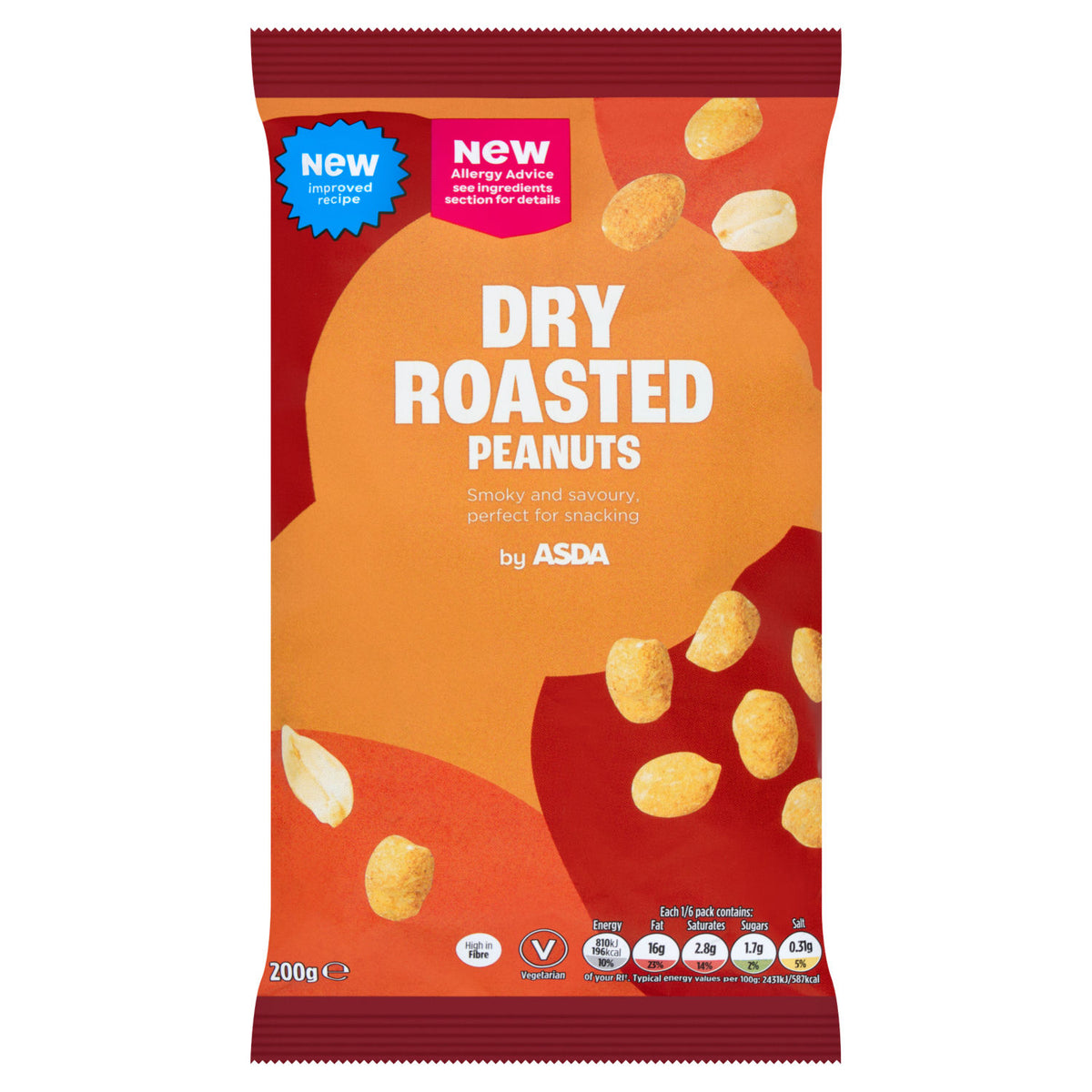 ASDA Dry Roasted Peanuts 200g, UK version