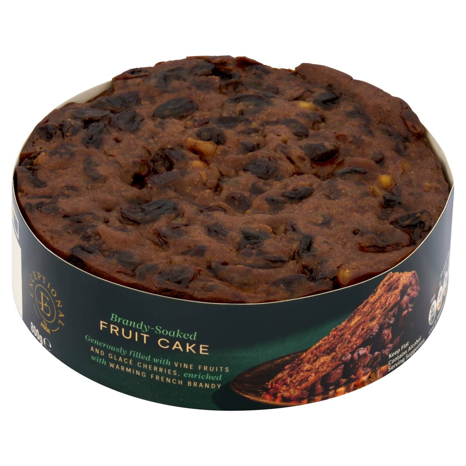 ASDA brandy-soaked fruit cake 800g, UK version
