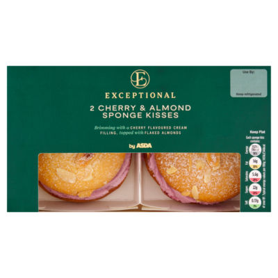 Exceptional Cherry and Almond Sponge Kisses pack of 2 - British product