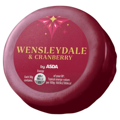 ASDA Wensleydale & Cranberry cheese 90g, UK version