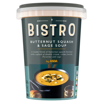 Soupe réfrigérée britannique de courge butternut et sauge ASDA Bistro 600g