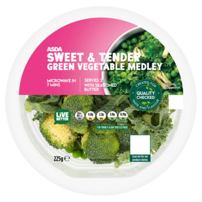 ASDA Sweet & Tender Green Vegetable Medley 225g - British product
