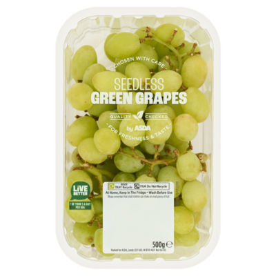 ASDA Crisp and Juicy Seedless Green Grapes 500g