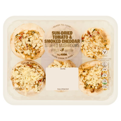 ASDA stuffed mushrooms sun-dried tomato and cheddar 200g - British product
