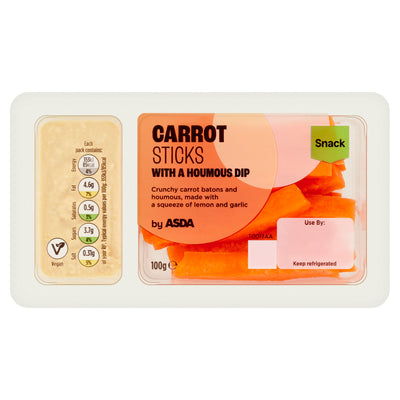 ASDA ASDA Carrot Sticks with a Houmous Dip 100g- Buy online at McGrocer