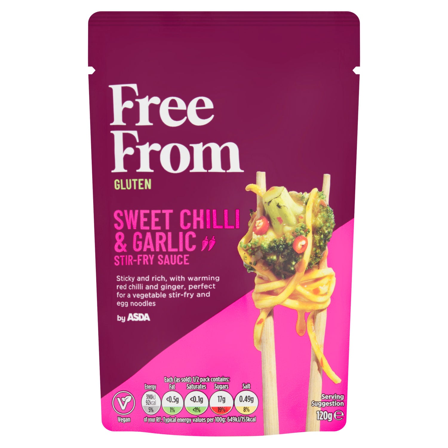 ASDA stir-fry sauce sweet chilli & garlic 120g, imported from the UK
