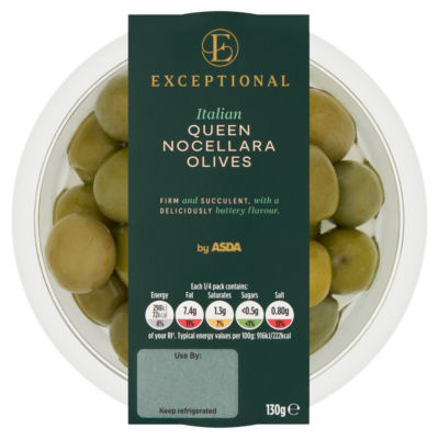 ASDA stone-in Nocellara olives 130g, imported from the UK