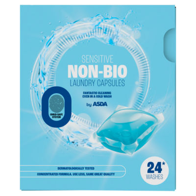 ASDA Sensitive Non-Bio laundry capsules 24 washes (British brand)