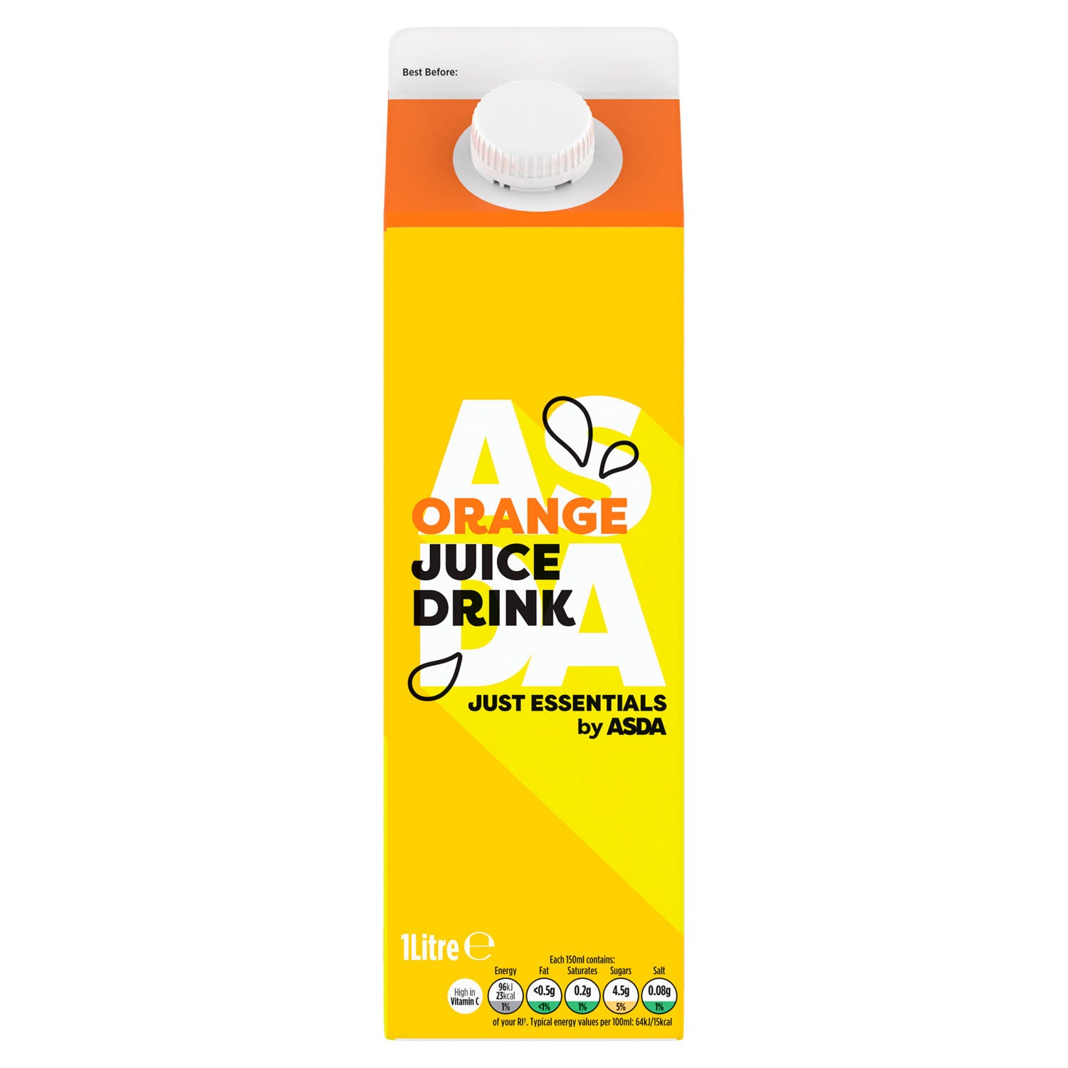 ASDA Just Essentials orange juice drink 1 litre (British brand)