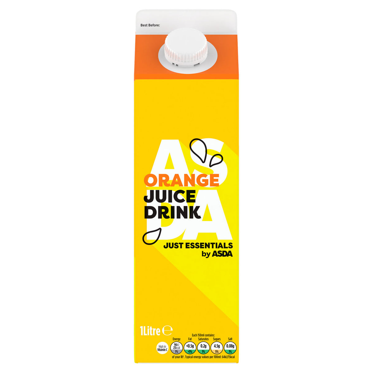 ASDA Just Essentials orange juice drink 1 litre (British brand)