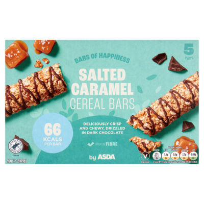 ASDA salted caramel cereal bars 19g each, UK version